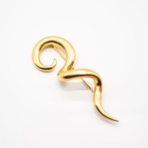 Vintage (1970s) Abstract Gold Brooch Pin